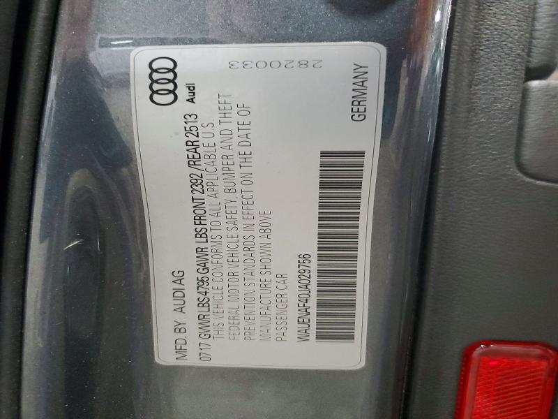 2018 Audi A4 მანქანა იყიდება აუქციონზე, vin: WAUENAF40JA029756, აუქციონის ნომერი: 57828856