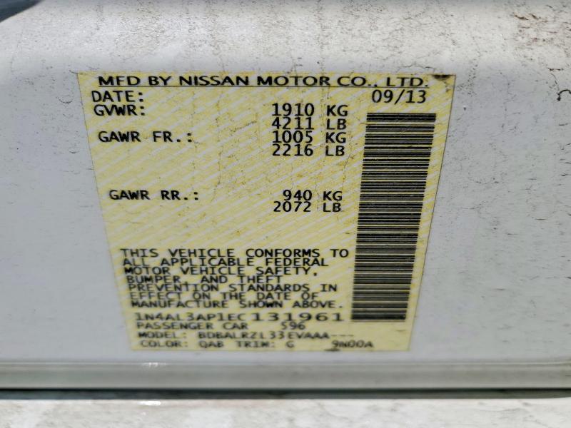 2014 Nissan Altima მანქანა იყიდება აუქციონზე, vin: 1N4AL3AP1EC131961, აუქციონის ნომერი: 55568546