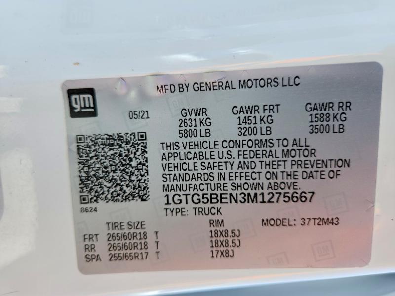 Продажа на аукционе авто 2021 Gmc Canyon, vin: 1GTG5BEN3M1275667, номер лота: 56276476