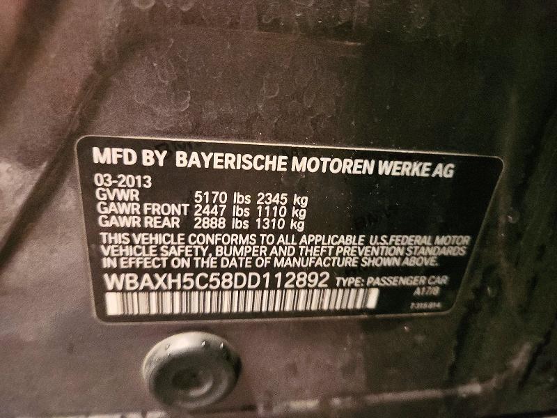Продаж на аукціоні авто 2013 Bmw 528, vin: WBAXH5C58DD112892, номер лоту: 57840246