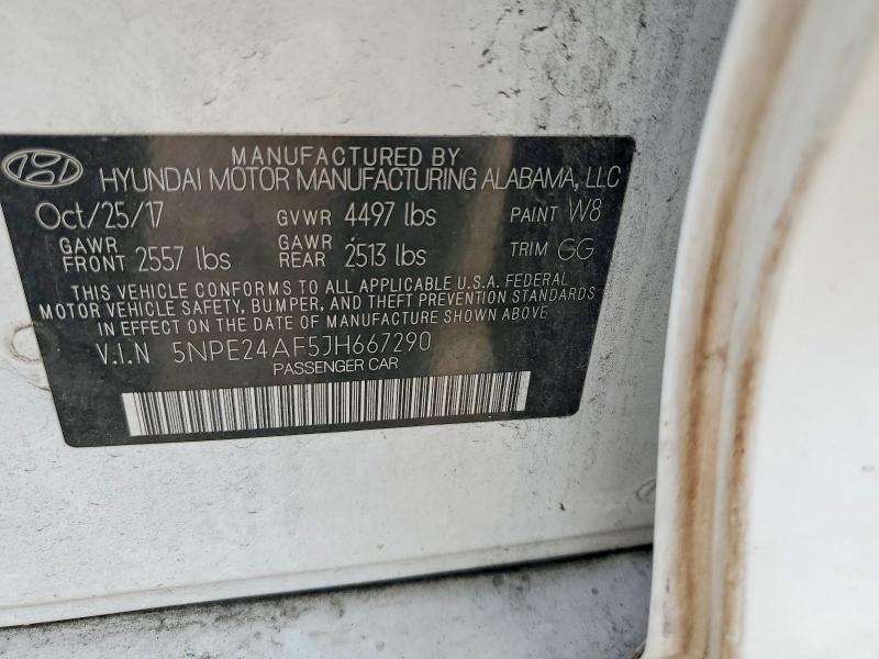 2018 Hyundai Sonata მანქანა იყიდება აუქციონზე, vin: 5NPE24AF5JH667290, აუქციონის ნომერი: 56820156