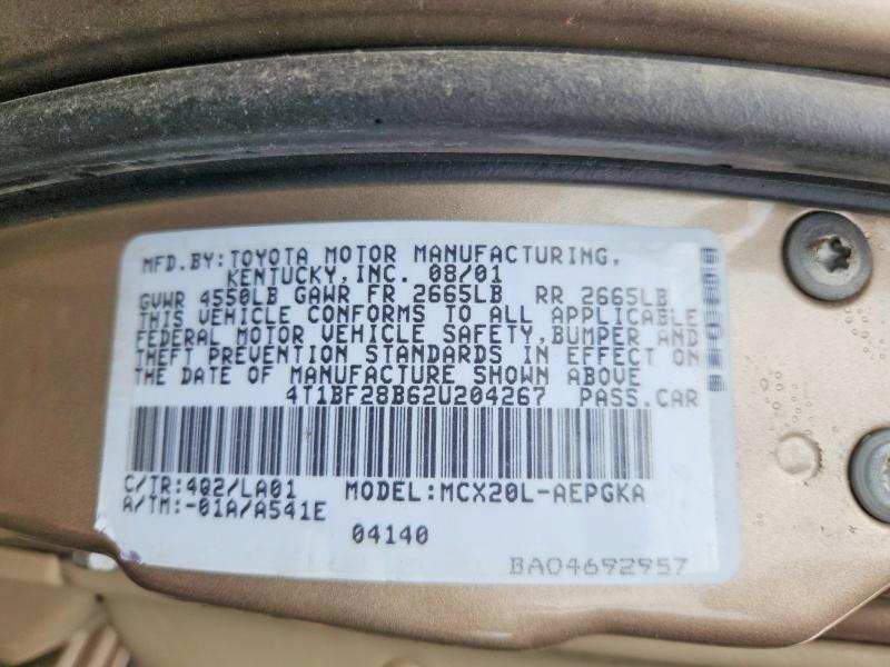 2002 Toyota Avalon მანქანა იყიდება აუქციონზე, vin: 4T1BF28B62U204267, აუქციონის ნომერი: 56639276