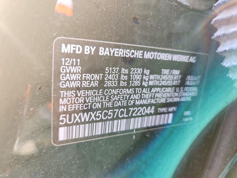 Продаж на аукціоні авто 2012 Bmw X3, vin: 5UXWX5C57CL722044, номер лоту: 55701946