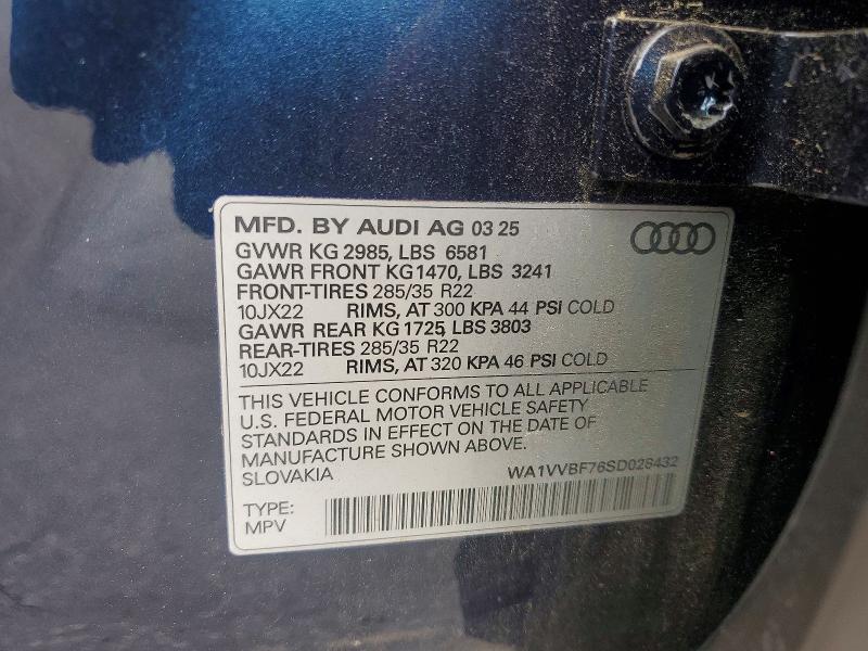 Продажа на аукционе авто 2025 Audi Q7, vin: WA1VVBF76SD028432, номер лота: 58780336