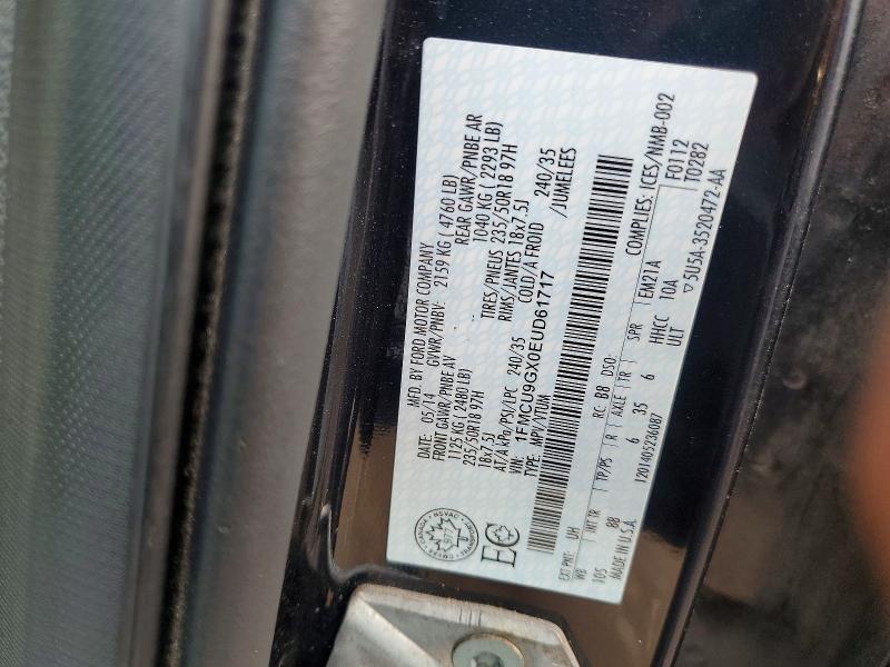 2014 Ford Escape მანქანა იყიდება აუქციონზე, vin: 1FMCU9GX0EUD61717, აუქციონის ნომერი: 58922986