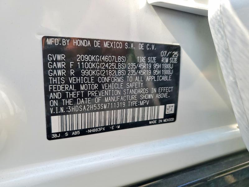 2025 Acura Adx მანქანა იყიდება აუქციონზე, vin: 3HDSA2H53SM711319, აუქციონის ნომერი: 58694726