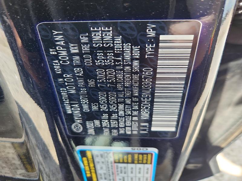 Aukcja sprzedaży 2022 Hyundai Palisade, vin: KM8R5DHE9NU336760, numer aukcji: 57912316