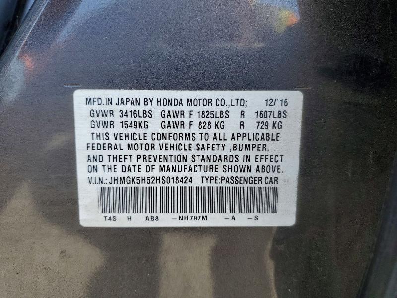 Продажа на аукционе авто 2017 Honda Fit, vin: JHMGK5H52HS018424, номер лота: 55541256