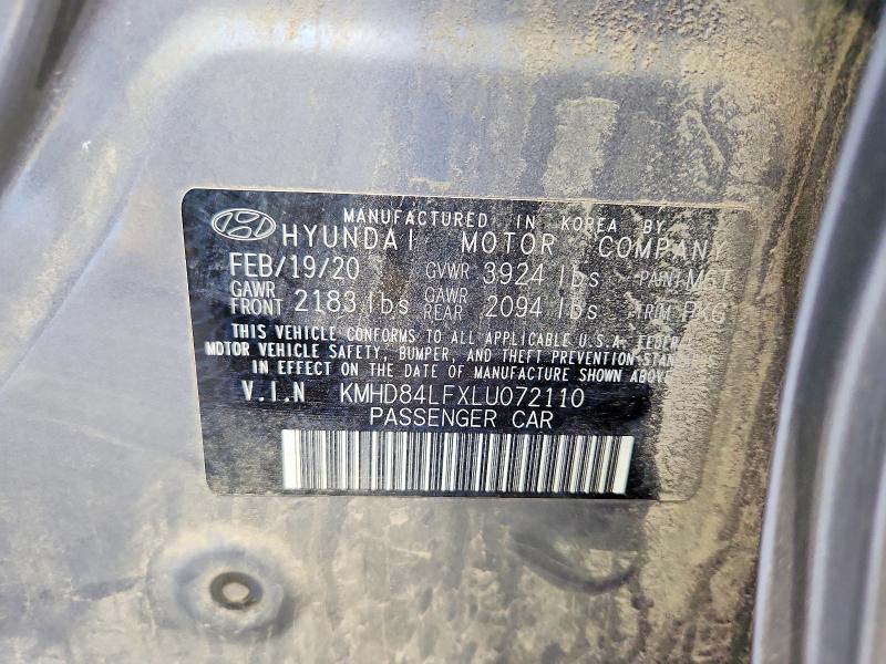 Aukcja sprzedaży 2020 Hyundai Elantra, vin: KMHD84LFXLU072110, numer aukcji: 58392226