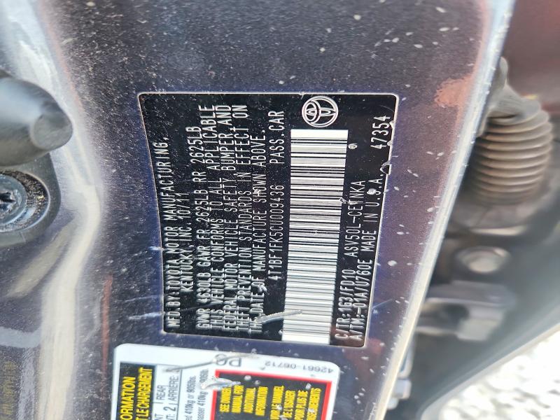2012 Toyota Camry მანქანა იყიდება აუქციონზე, vin: 4T1BF1FK5CU009436, აუქციონის ნომერი: 56770686