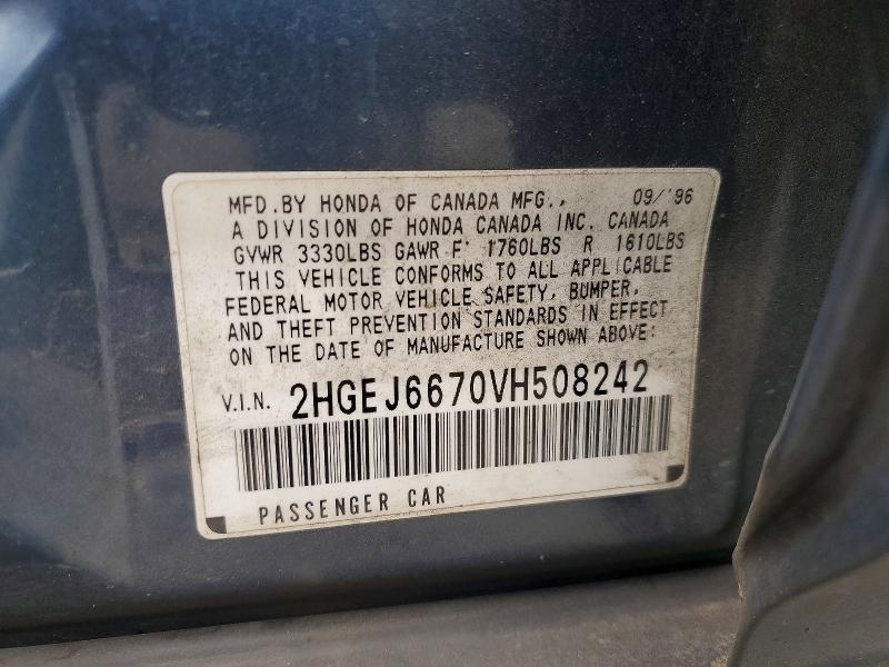 Продаж на аукціоні авто 1997 Honda Civic, vin: 2HGEJ6670VH508242, номер лоту: 59644076