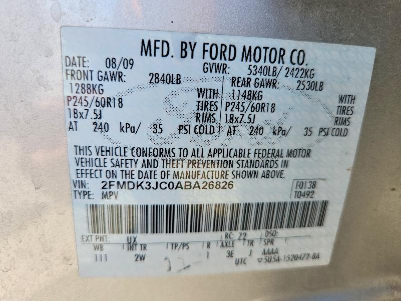 Aukcja sprzedaży 2010 Ford Edge, vin: 2FMDK3JC0ABA26826, numer aukcji: 57747216