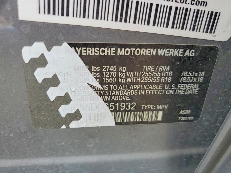 2013 Bmw X5 მანქანა იყიდება აუქციონზე, vin: 5UXZV4C55D0G51932, აუქციონის ნომერი: 57936896