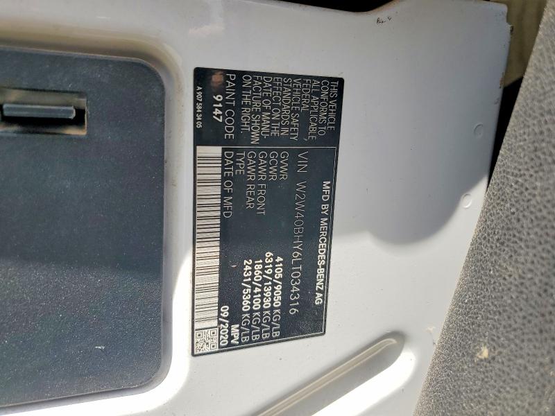 Продаж на аукціоні авто 2020 Freightliner Sprinter, vin: W2W40BHY6LT034316, номер лоту: 57192456