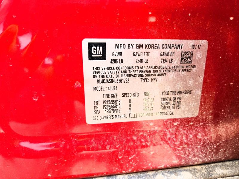 Aukcja sprzedaży 2018 Buick Encore, vin: KL4CJASB4JB561722, numer aukcji: 56720886