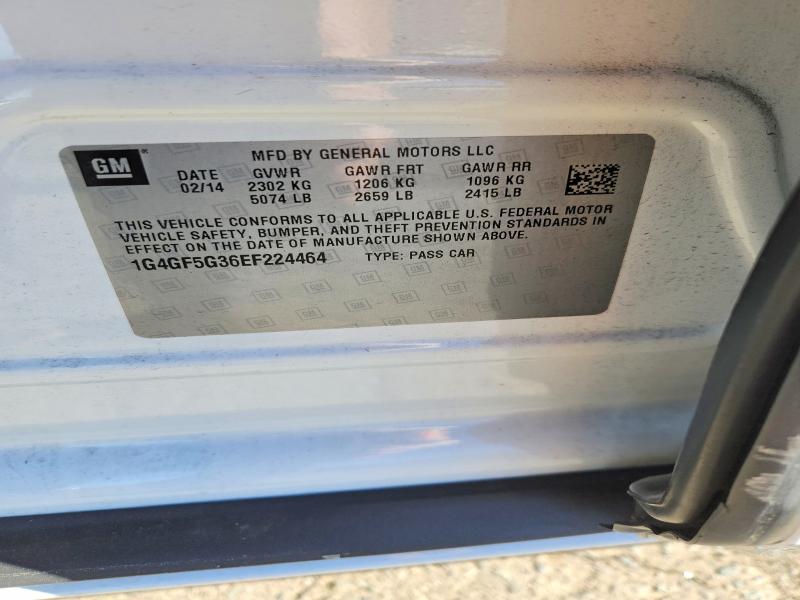 57050256 :رقم المزاد ، 1G4GF5G36EF224464 vin ، 2014 Buick Lacrosse مزاد بيع