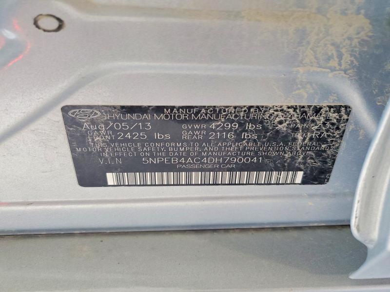 2013 Hyundai Sonata მანქანა იყიდება აუქციონზე, vin: 5NPEB4AC4DH790041, აუქციონის ნომერი: 57698096