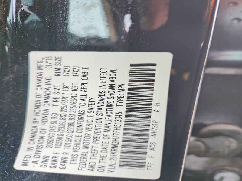 Aukcja sprzedaży 2015 Honda Cr-v, vin: 2HKRM3H77FH513045, numer aukcji: 56387536