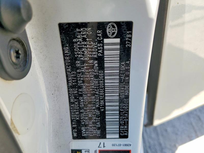 58983906 :رقم المزاد ، 4T1BK1EB6EU083660 vin ، 2014 Toyota Avalon مزاد بيع