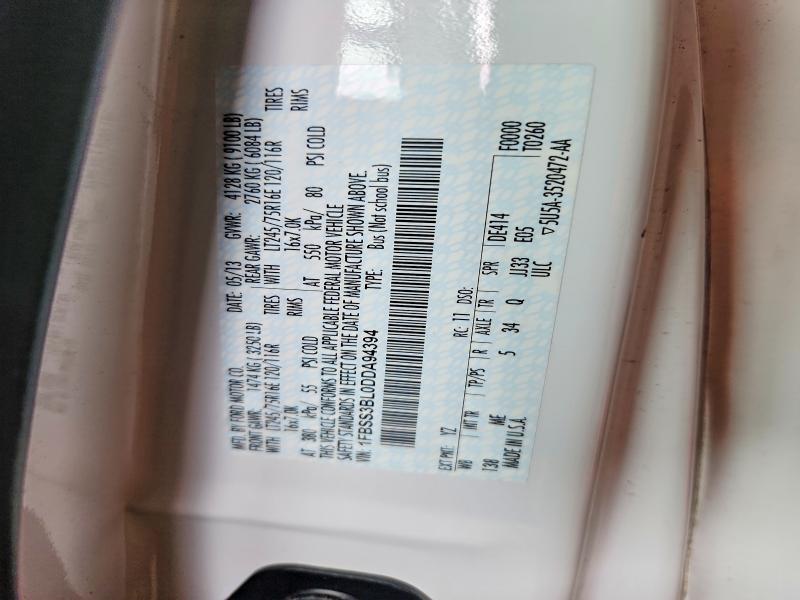 58546626 :رقم المزاد ، 1FBSS3BL0DDA94394 vin ، 2013 Ford Econoline مزاد بيع