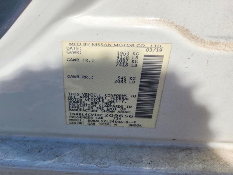 55890076 :رقم المزاد ، 1N4BL4CV1KC209656 vin ، 2019 Nissan Altima مزاد بيع