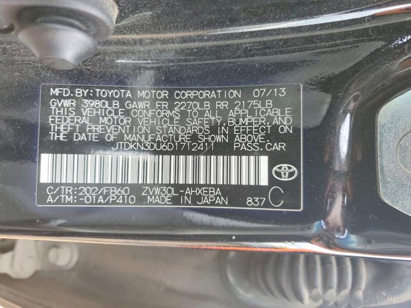 Продаж на аукціоні авто 2013 Toyota Prius, vin: JTDKN3DU6D1712411, номер лоту: 57424876