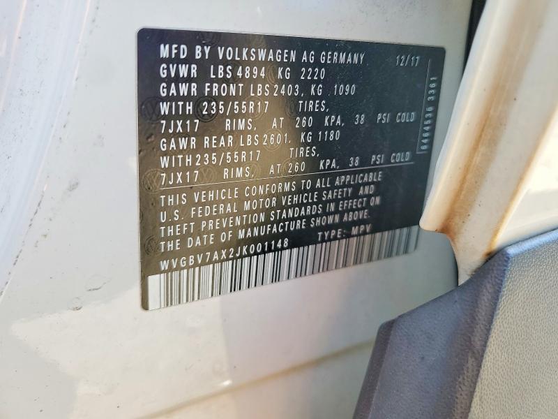Продажа на аукционе авто 2018 Volkswagen Tiguan Limited, vin: WVGBV7AX2JK001148, номер лота: 56401666