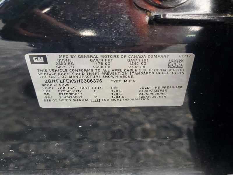 Продаж на аукціоні авто 2017 Chevrolet Equinox, vin: 2GNFLFEK5H6306376, номер лоту: 55810236