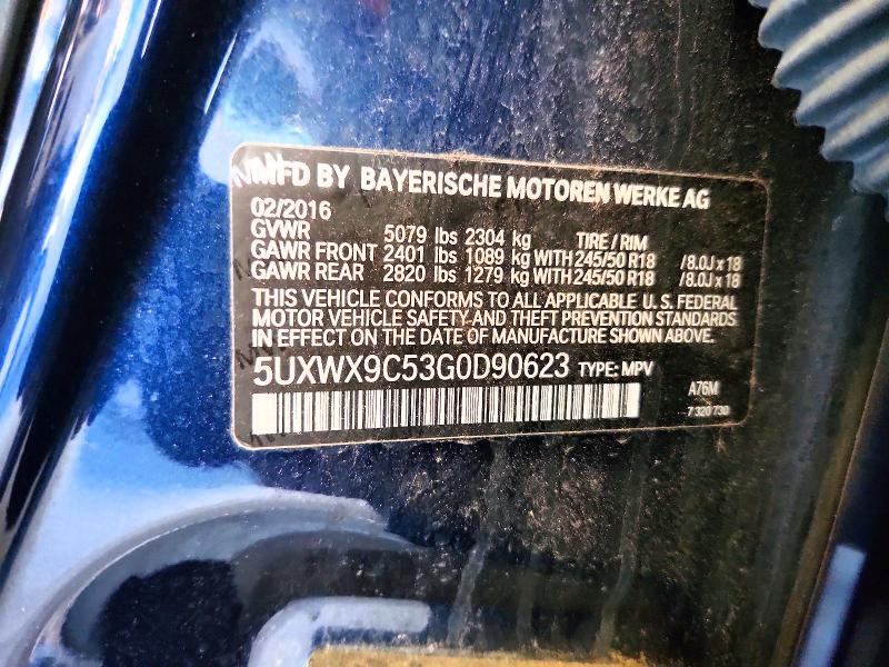 Продажа на аукционе авто 2016 Bmw X3, vin: 5UXWX9C53G0D90623, номер лота: 56298486
