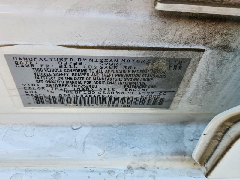 Aukcja sprzedaży 2022 Nissan Sentra, vin: 3N1AB8BV7NY252480, numer aukcji: 56323836