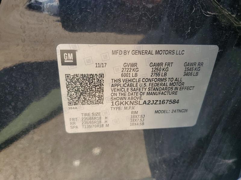 Продажа на аукционе авто 2018 Gmc Acadia, vin: 1GKKNSLA2JZ167584, номер лота: 52725176