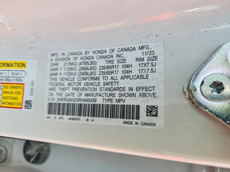 Aukcja sprzedaży 2024 Honda Cr-v, vin: 2HKRS4H2XRH446459, numer aukcji: 59063046