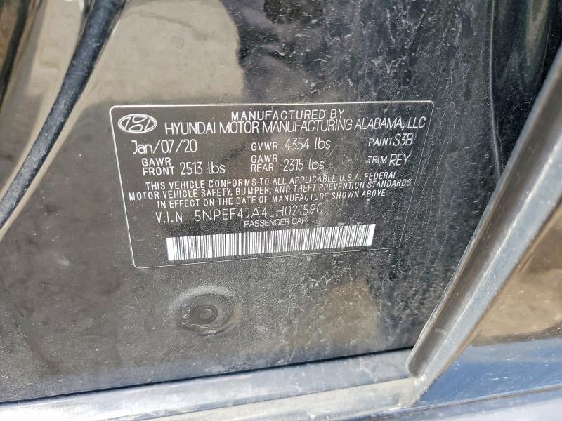 Продаж на аукціоні авто 2020 Hyundai Sonata, vin: 5NPEF4JA4LH021590, номер лоту: 56388626