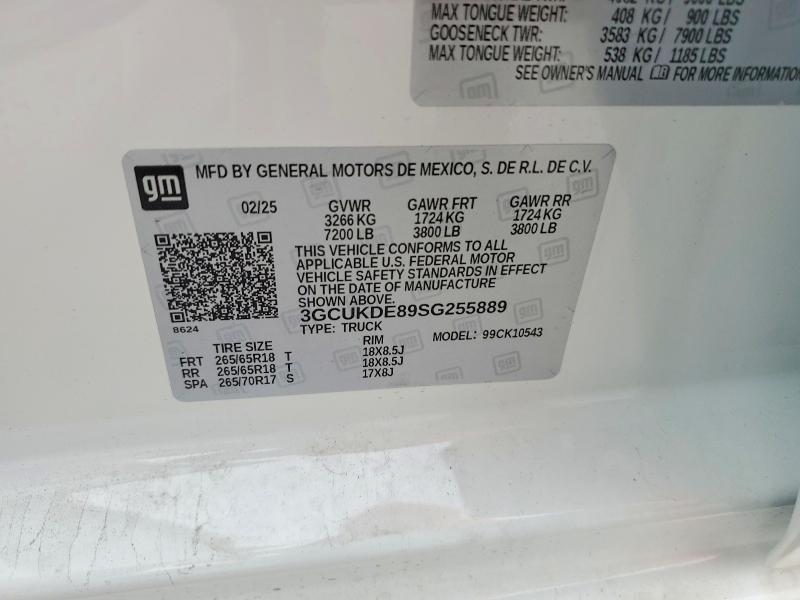 56120756 :رقم المزاد ، 3GCUKDE89SG255889 vin ، 2025 Chevrolet Silverado مزاد بيع