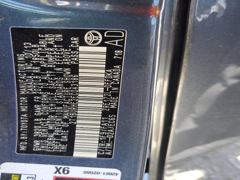 2014 Toyota Corolla მანქანა იყიდება აუქციონზე, vin: 2T1BURHE2EC043186, აუქციონის ნომერი: 55026736