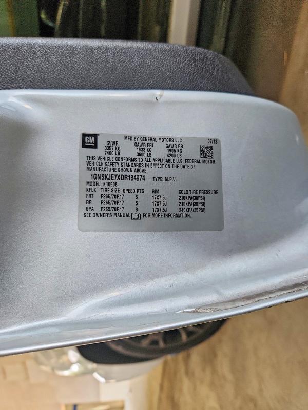 Продаж на аукціоні авто 2013 Chevrolet Suburban, vin: 1GNSKJE7XDR134974, номер лоту: 58995366