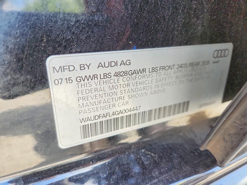 57526816 :رقم المزاد ، WAUDFAFL4GA004447 vin ، 2016 Audi A4 مزاد بيع