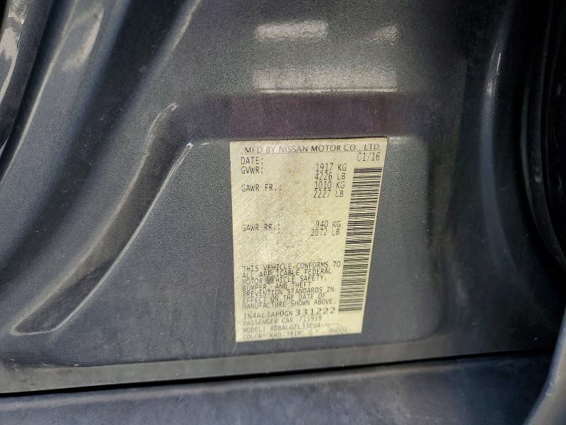 Aukcja sprzedaży 2016 Nissan Altima, vin: 1N4AL3AP0GN331222, numer aukcji: 56060756