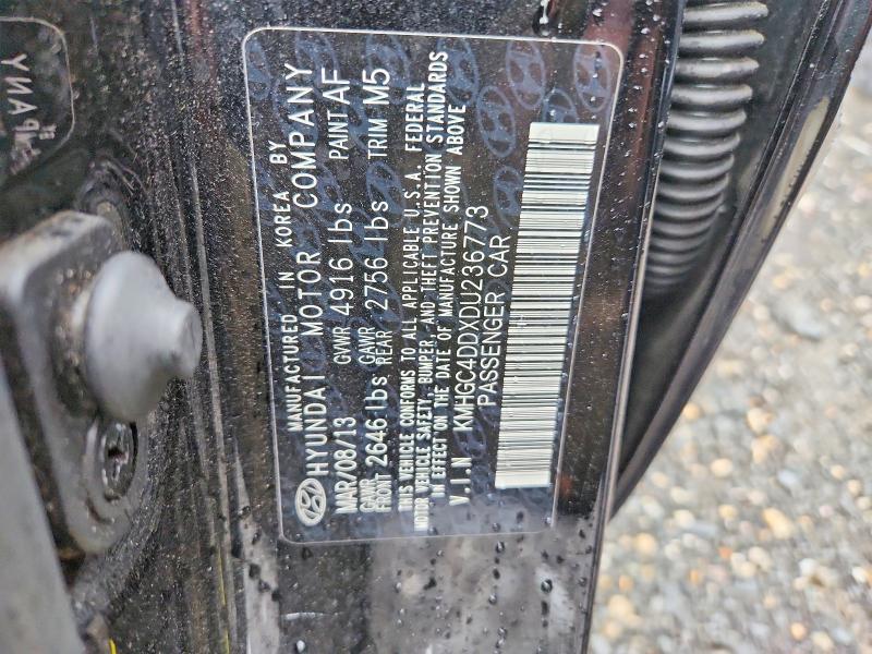 2013 Hyundai Genesis მანქანა იყიდება აუქციონზე, vin: KMHGC4DDXDU236773, აუქციონის ნომერი: 56746496