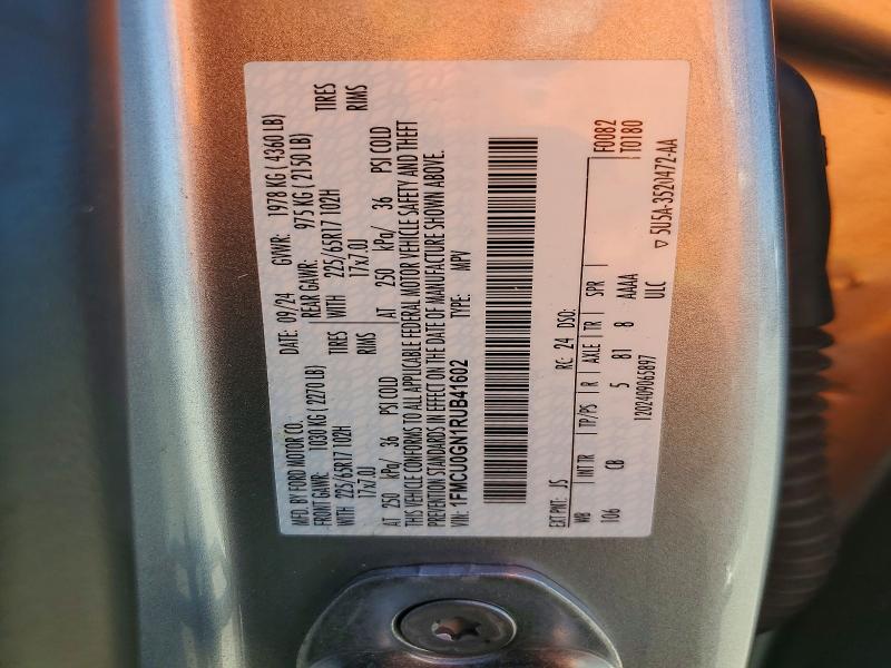Продажа на аукционе авто 2024 Ford Escape, vin: 1FMCU0GN1RUB41602, номер лота: 58987616