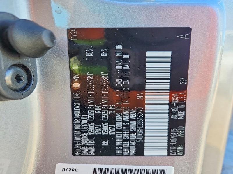 55627156 :رقم المزاد ، 5TDYSKFC3SS163770 vin ، 2025 Toyota Sienna مزاد بيع