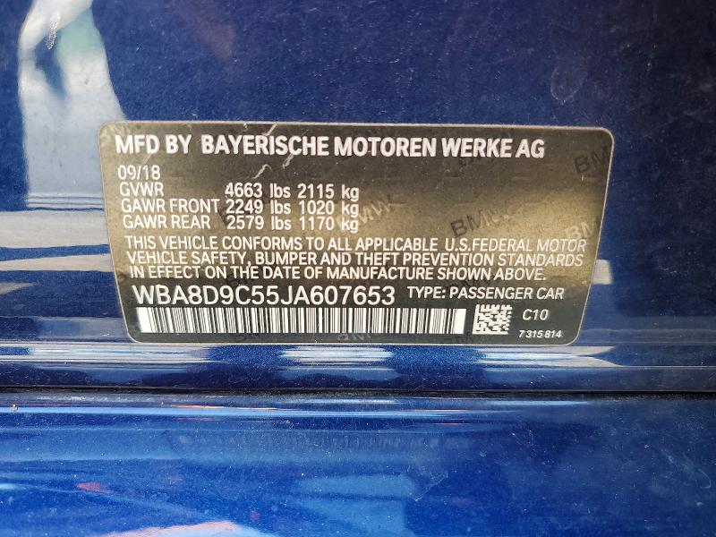 2018 Bmw 330 მანქანა იყიდება აუქციონზე, vin: WBA8D9C55JA607653, აუქციონის ნომერი: 59017256