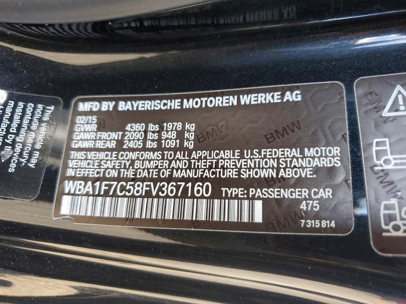 58552786 :رقم المزاد ، WBA1F7C58FV367160 vin ، 2015 Bmw 228 مزاد بيع