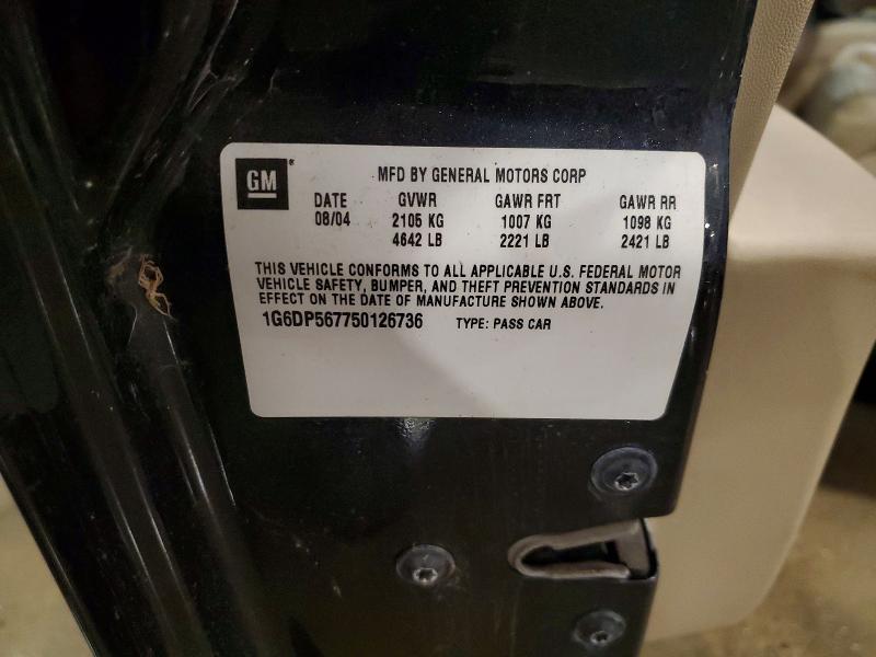 2005 Cadi Cts მანქანა იყიდება აუქციონზე, vin: 1G6DP567750126736, აუქციონის ნომერი: 85627935