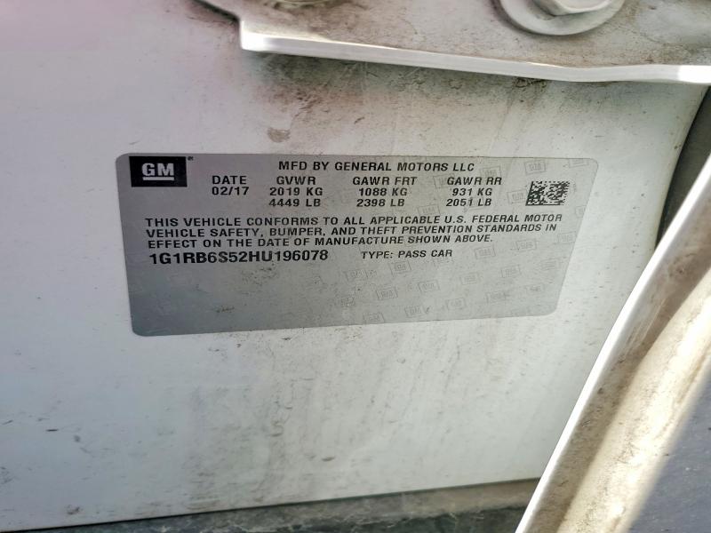 56319636 :رقم المزاد ، 1G1RB6S52HU196078 vin ، 2017 Chevrolet Volt مزاد بيع
