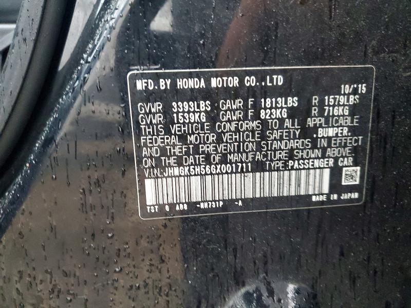 58044396 :رقم المزاد ، JHMGK5H56GX001711 vin ، 2016 Honda Fit مزاد بيع