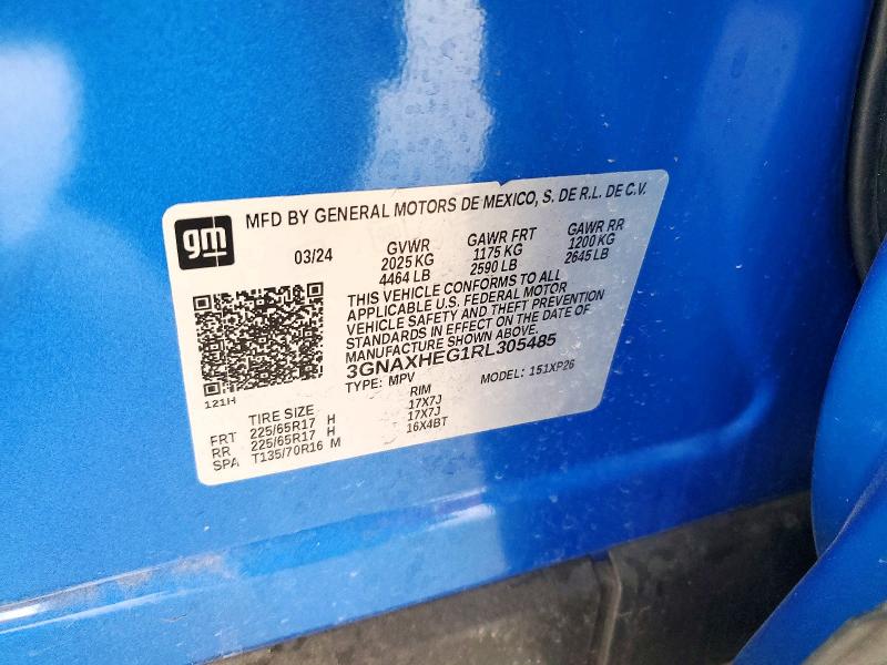 2024 Chevrolet Equinox მანქანა იყიდება აუქციონზე, vin: 3GNAXHEG1RL305485, აუქციონის ნომერი: 56937156