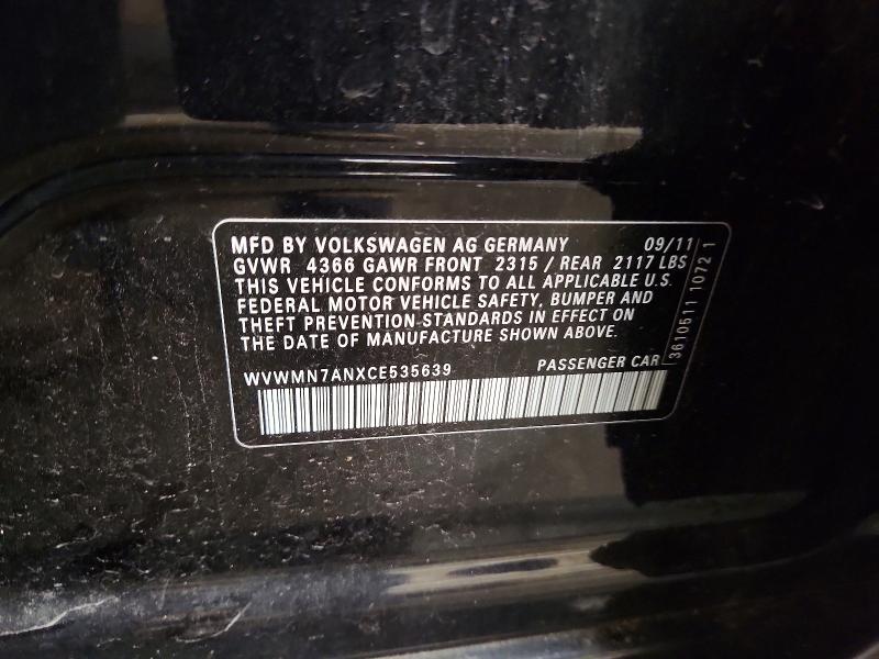 Aukcja sprzedaży 2012 Volkswagen Cc, vin: WVWMN7ANXCE535639, numer aukcji: 57010506