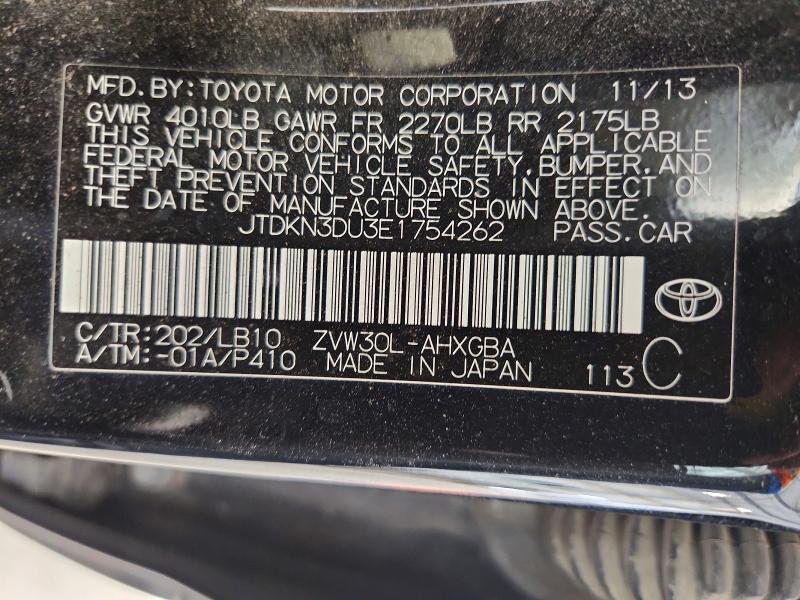 Aukcja sprzedaży 2014 Toyota Prius, vin: JTDKN3DU3E1754262, numer aukcji: 58206546