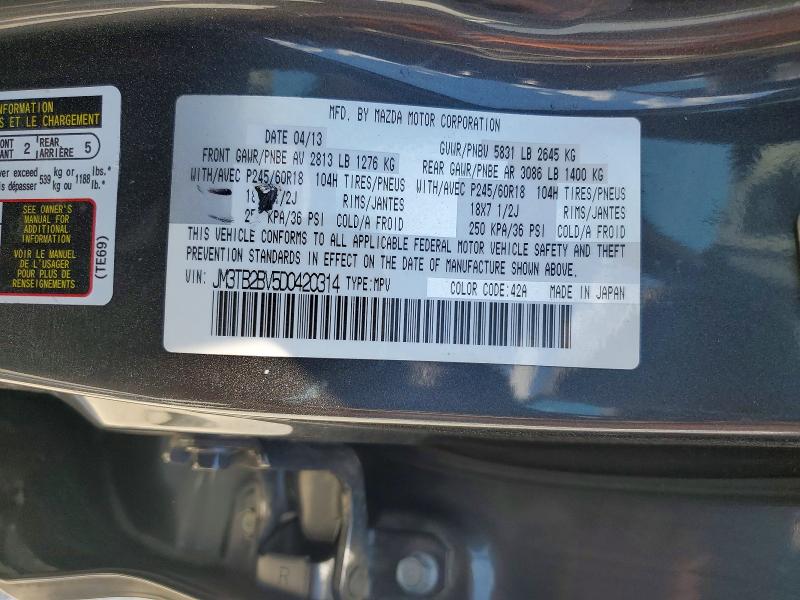 Aukcja sprzedaży 2013 Mazda Cx-9, vin: JM3TB2BV5D0420314, numer aukcji: 57155806